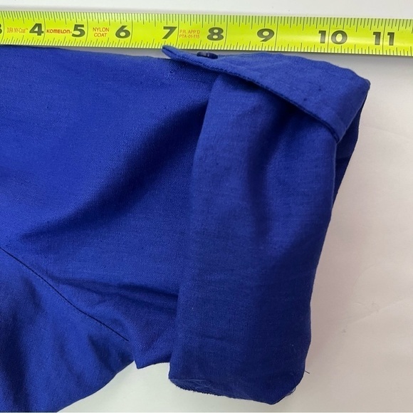 JACLYN SMITH Women’s Button Blouse Sz XXL Cobalt Blue 3/4 Sleeves Convert - Picture 12 of 12